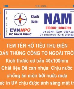 Tem dán Hòm Công Tơ